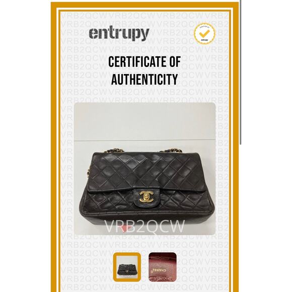 Vintage Chanel Medium Dark Brown Lambskin 24k Gold Plated Double Flap Bag - Picture 16 of 16